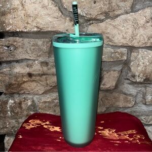 STARBUCKS NWT 2025 Seafoam Mint Green Soft Touch Hot/Cold Tumbler 24oz 710ML